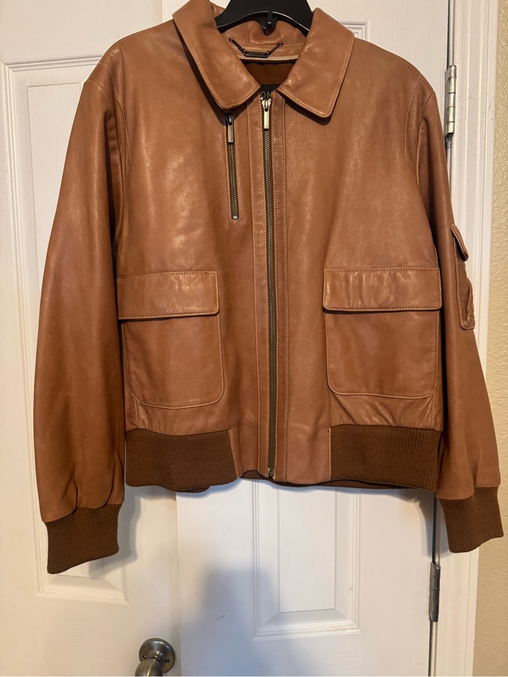 Wilsons Leather Tan/Brown Men's Leather Bomber Jacket